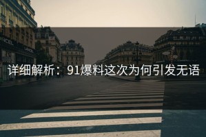 详细解析：91爆料这次为何引发无语