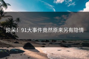 惊呆！91大事件竟然原来另有隐情