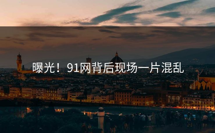 曝光！91网背后现场一片混乱