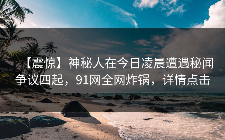 【震惊】神秘人在今日凌晨遭遇秘闻争议四起，91网全网炸锅，详情点击