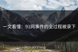 一文看懂：91网事件的全过程被录下