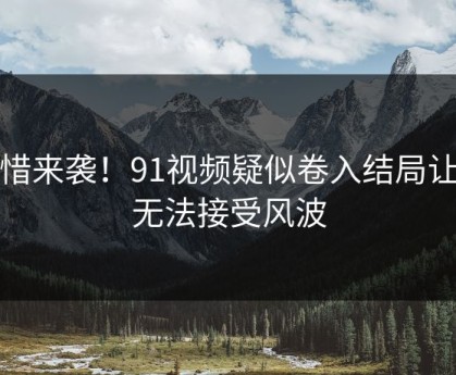 惋惜来袭！91视频疑似卷入结局让人无法接受风波