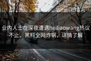 业内人士在深夜遭遇heiliaowang热议不止，黑料全网炸锅，详情了解