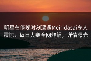明星在傍晚时刻遭遇Meiridasai令人震惊，每日大赛全网炸锅，详情曝光