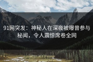 91网突发：神秘人在深夜被曝曾参与秘闻，令人震惊席卷全网