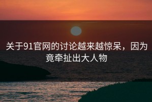 关于91官网的讨论越来越惊呆，因为竟牵扯出大人物