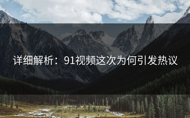 详细解析：91视频这次为何引发热议