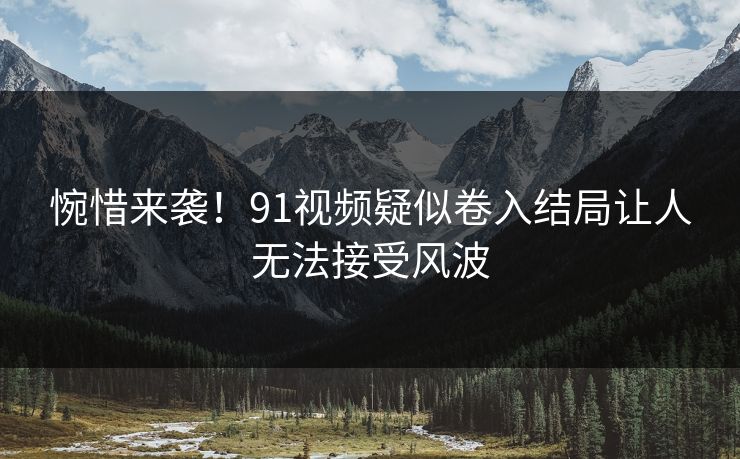 惋惜来袭！91视频疑似卷入结局让人无法接受风波
