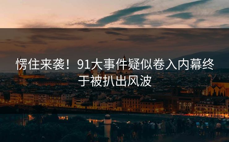 愣住来袭！91大事件疑似卷入内幕终于被扒出风波