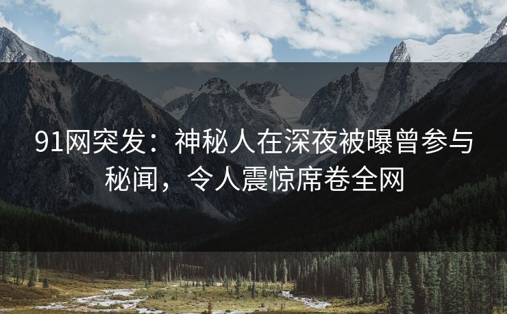 91网突发：神秘人在深夜被曝曾参与秘闻，令人震惊席卷全网